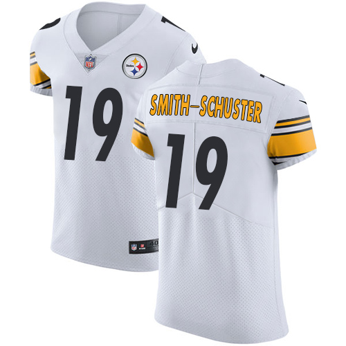 Nike Steelers #19 JuJu Smith-Schuster White Men's Stitched NFL Vapor Untouchable Elite Jersey - Click Image to Close